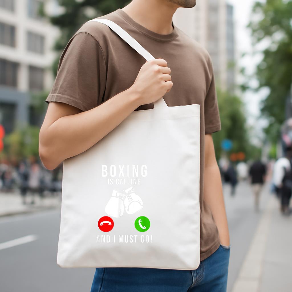 Boxing Is Calling And I Must Go Canvas Tote Bag image 3